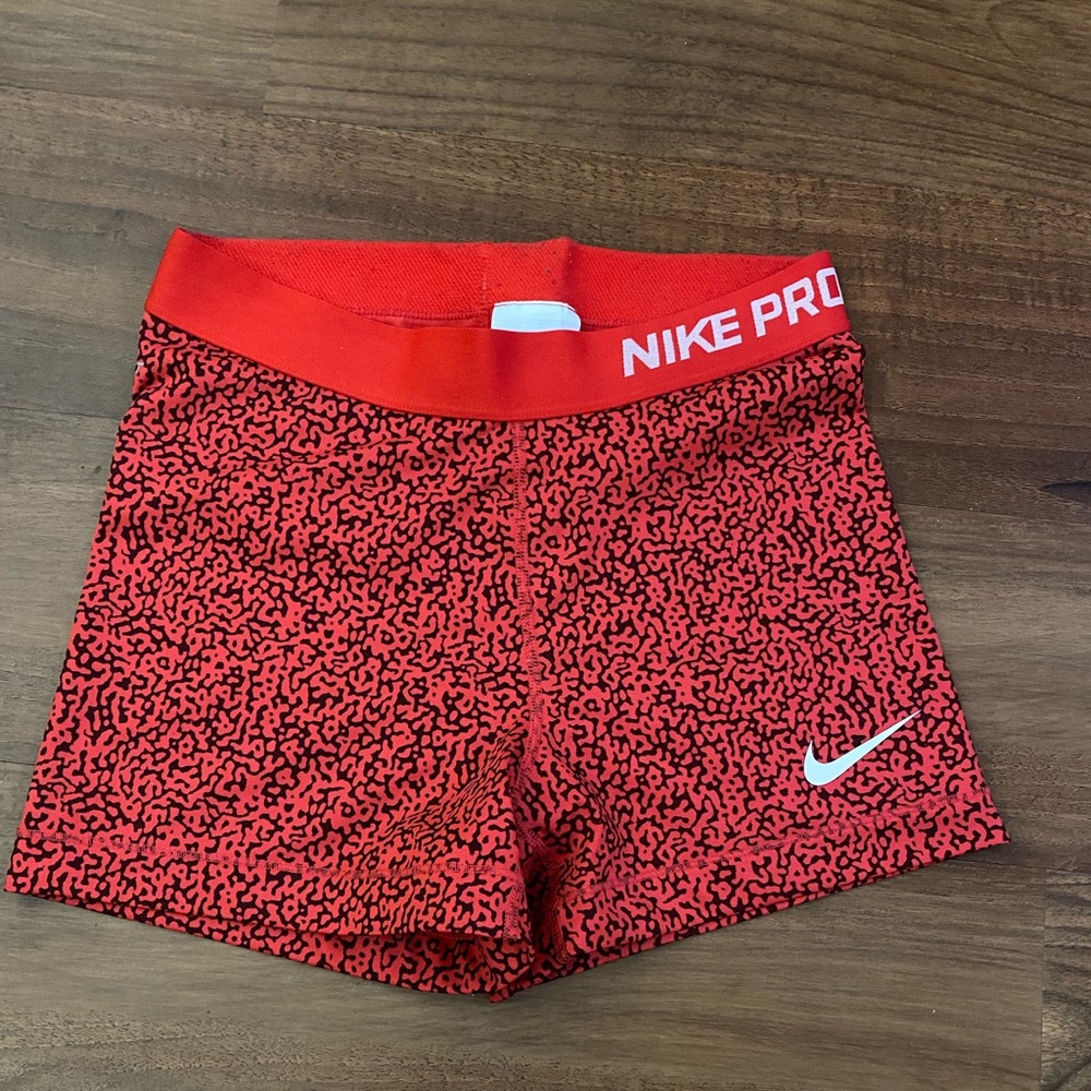 Nike PRO Dri-Fit Compression Workout Shorts in Red